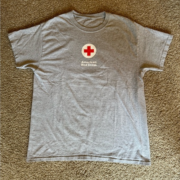 American Red Cross T-shirt Men Large Gray Short Sleeve - Picture 1 of 4
